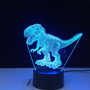 LED 3D Lumina de Noapte iluminator Dinozaur 3D Vizuale Lampa Iluzie Optică Copii Masa de Iluminat 7 Schimbare de Culoare 3D Corpuri de iluminat 14394