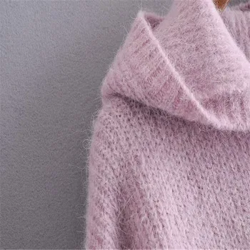 2020 Za Supradimensionate Hooded Knit Rochie Femei, Cu Maneci Lungi Spatios Mini Drăguț Rochii De Moda De Sex Feminin De Iarna Plus Dimensiune Vestido