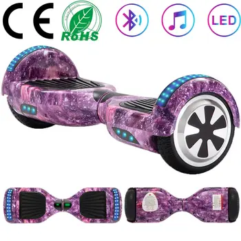 Scuter Electric 6.5 Inch Hoverboard Auto Balance Board Două Roți cu Motor Lumini de Skateboard Pentru Copii 500W cu LED Bluetooth+Geanta 144211