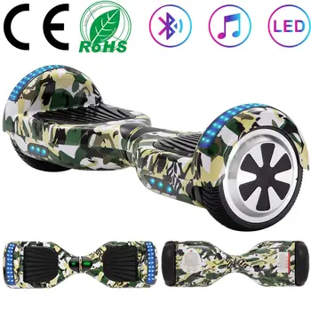 Scuter Electric 6.5 Inch Hoverboard Auto Balance Board Două Roți cu Motor Lumini de Skateboard Pentru Copii 500W cu LED Bluetooth+Geanta