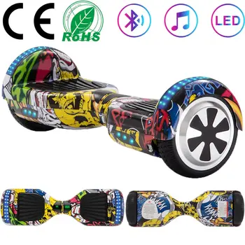 Scuter Electric 6.5 Inch Hoverboard Auto Balance Board Două Roți cu Motor Lumini de Skateboard Pentru Copii 500W cu LED Bluetooth+Geanta