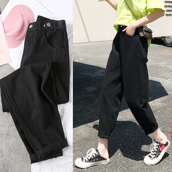 Blugi Femei cu Talie Înaltă, din Denim Streetwear Plus Dimensiunea Vrac Harem Glezna-lungime Pantaloni Femei Catifea Caldă Casual All-meci Elastic