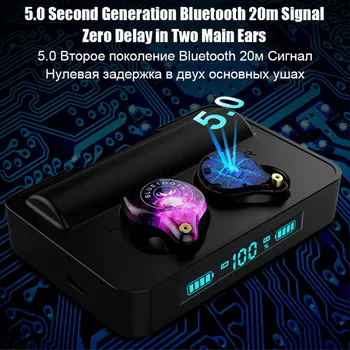 TWS Bluetooth Căști HIFI 9D Stereo CONDUS 3600mAh Wireless Căști de Anulare a Zgomotului Impermeabil Bluetooth Casti cu Microfon