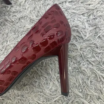 Sexy din piele femei pompe de metal a subliniat deget de la picior toc pantofi de femeie birou doamnelor rochie de mireasa pantofi de mujer 14452