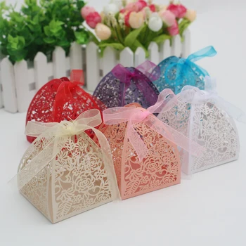 10buc Laser de Tăiere de Flori de Nunta Cutie de Bomboane de Nunta Cutii de Cadouri Pentru Oaspeți Copil de Dus Eveniment Nunta Decor Petrecere