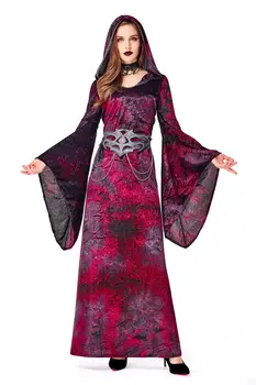 Halloween Cosplay Costum pentru Femei de Epocă Medieval Printesa Cosplay Costum European vrăjitoare Rochie Fancy