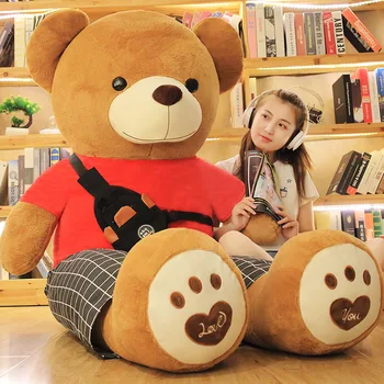 80-100cm Teddy Bear American Imens Urs Uriaș Cu T-shirt Ursuleț de Bună Calitate Factary Preț Moale Jucării Pentru Fete