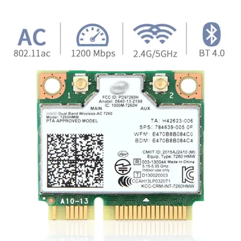1200Mbps Dual Band 802.11 AC pentru Intel7260 7260AC 7260HMW 2.4/5GHZ 867M Wifi, Bluetooth 4.0, Mini PCIe Rețea Wireless Wlan Card