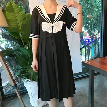Japoneze Lolita Drăguț Rochie Neagră Femei Toamna Harajuku Gotic Dulce Arc Dantelă Vestidos De Epocă Liber Fete Kawaii Rochie Mini 1453