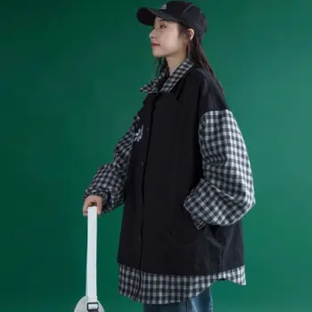 Femei jachete Casual, Simplu Plus Dimensiune Sacou 2XL Liber Canadiană Mozaic coreeană Stil Harajuku Streetwear la Modă pentru Femei Haina 14536