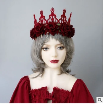 Printesa lolita dulce bentita de Crăciun a Crescut coroana Reginei Carnaval, Petrecere pentru Adulti hairband Festival Costum FD-49-1