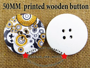 100BUC 50MM 4-Găuri NEGRE pictura butoane din lemn strat cizme de cusut haine accesorii de CUSUT MCB-889-3 14616