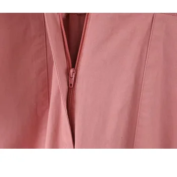 V-gât cu mâneci Lungi inalte Roz pentru Femei Salopeta Talie Maneca Lunga Casual Cruce Scule de sex Feminin Salopeta Chic Topuri