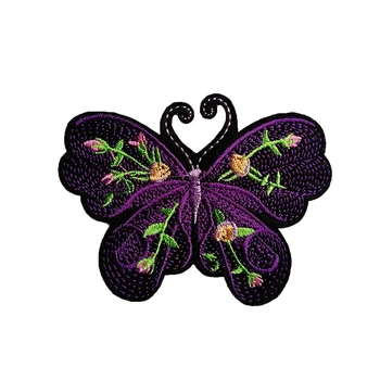 ZHUTOUSAN mai Nou Broderie Fluturi Patch-uri DIY Autocolante de Fier Pe Flori Pentru Îmbrăcăminte Fusta Tesatura Aplici 4.7*5.5 cm 14622