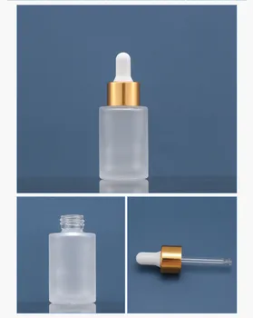 10 Bucati Per Colet 30 ml Matt Sticlă Mată Esențiale Dropper Sticla Cosmetice Sticla Cu Capac de Argint