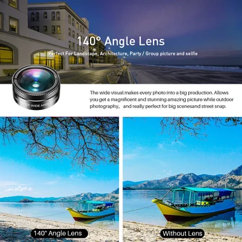APEXEL 6 in 1 Lentilă aparat de Fotografiat Telefon Kit de Pește Ochi Lentilă cu Unghi Larg Obiectiv macro CPL/StarND32 Filtru pentru iPhone și toate smartphone-uri