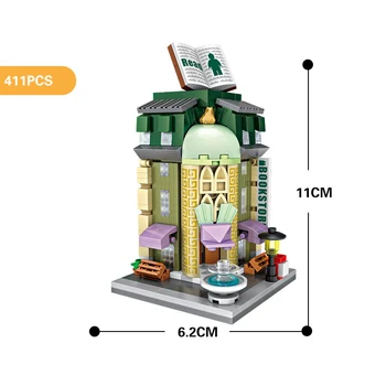 LOZ Mini Cărămizi Arhitectura Mini Modelul de Tort Magazin Clădirea de Asamblare Jucărie Orașului Bloc Pătrat Set Librărie Copii Cadou 14650