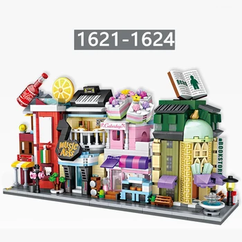 LOZ Mini Cărămizi Arhitectura Mini Modelul de Tort Magazin Clădirea de Asamblare Jucărie Orașului Bloc Pătrat Set Librărie Copii Cadou