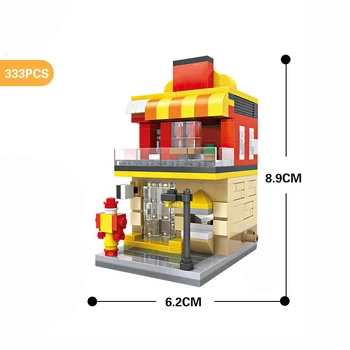 LOZ Mini Cărămizi Arhitectura Mini Modelul de Tort Magazin Clădirea de Asamblare Jucărie Orașului Bloc Pătrat Set Librărie Copii Cadou