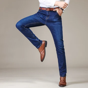 Fratele Wang Brand Nou pentru Bărbați Blugi Negri Afaceri de Moda Stil Clasic Elastic Pantaloni Slim de sex Masculin