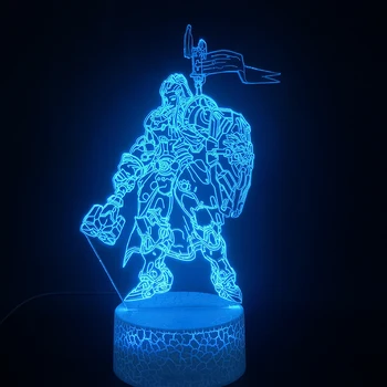 Jocul Overwatch Erou Brigitte 3D Lampă cu Baterii 7 Culori cu Telecomanda pentru Noptiera Decorative Usb Led Lumina de Noapte Lampa 14685