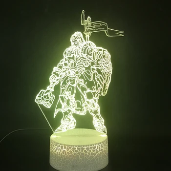 Jocul Overwatch Erou Brigitte 3D Lampă cu Baterii 7 Culori cu Telecomanda pentru Noptiera Decorative Usb Led Lumina de Noapte Lampa