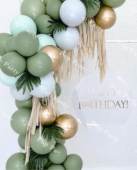 58pcs Tiffany Albastru Ghirlanda Baloane Arcada Petrecerea de Ziua Decor Adult Praf Verde Latex Ballon Aniversare de Nunta Consumabile