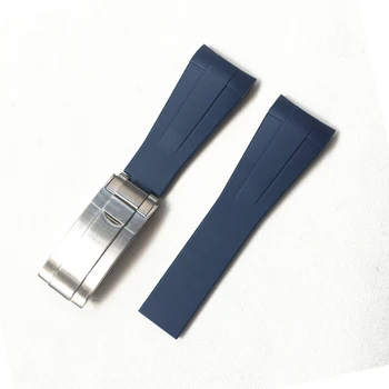 22mm Negru Albastru Rosu Capăt Curbat Silicon Moale de Cauciuc Watchband Pentru RX D-Albastru 126660 Sea-Dweller Bratara Locuitor Curea de Ceas