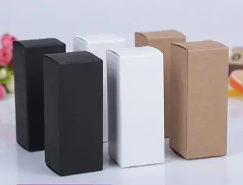 50pcs Negru alb Hârtie Kraft cutie de carton Ruj Cosmetice Sticla de Parfum de Hârtie Kraft Cutie de Ulei Esențial de Ambalare Cutie