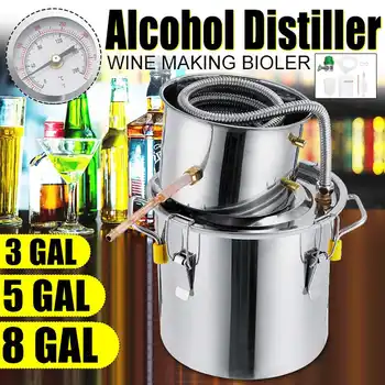 3GAL/5GAL/8GAL Durabil DIY Acasă Distilator apă de ploaie Alcool Inoxidabil Cupru Alcool, Whisky, Apa, Vin, Ulei Esențial de fabricare a Berii Kit