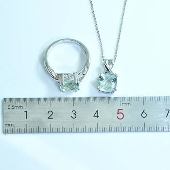 Magneziu seturi de bijuterii pentru femei, Verde Natural Ametist Inel de Piatră prețioasă/set de pandantiv Argint 925 Bijuterii Fine partid cadouri