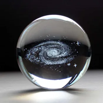 8CM Gravate cu Laser Cuarț Sistem Solar Ball 3D Planeta in Miniatura Model LED Crystal Ball Sfera Globului Astrophile Home Decor Nou 147366