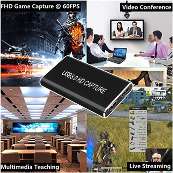 USB Card de Captura Video Grabber HD de Tip C/C USB/USB 3.0 1080P 60fps Jocul cu Adaptor HDMI Ieșire în Buclă pentru Windows, Linux, Os X