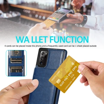 Flip Vertical Piele Caz Pentru Samsung Nota 20, Ultra S8 S9 S10 S20 Plus Nota 10+ 9 Cu 8 Mai Multe Sloturi Pentru Carduri De Portofel Caz Pentru Galaxy S21