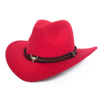 BUTTERMERE Vest Pălărie de Cowboy Femei Bărbați Vaca Domn Jazz Sombrero Hombre Capac Vintage de Toamna Iarna Doamna Eleganta Palarie Cowgirl 147643