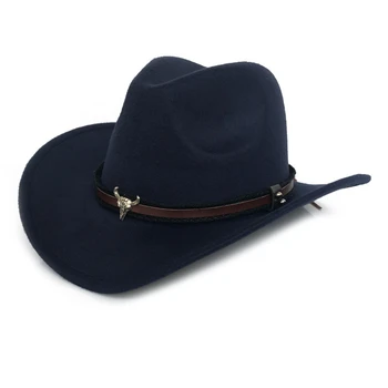 BUTTERMERE Vest Pălărie de Cowboy Femei Bărbați Vaca Domn Jazz Sombrero Hombre Capac Vintage de Toamna Iarna Doamna Eleganta Palarie Cowgirl