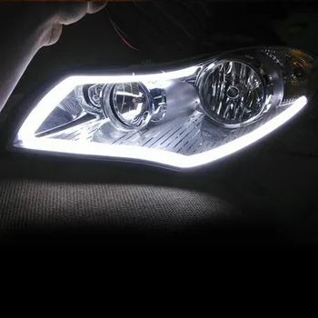 2 buc 45cm Flexibil C ar Benzi cu LED-uri de Lumină Moale Tub D RL Diurne Faruri Lampa Decorativa de Lumină exterioară
