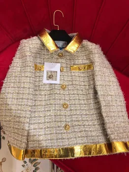 Egipt colecția de aur de lux din piele guler sacou de tweed plus dimensiune de iarnă haina și fusta set 5xl 6xl uimitoare casaco feminino