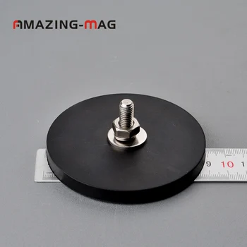 2PC 42KG Puternic Magnet Neodim Disc de Cauciuc Costat D88*8.5 mm M8 Filet Suprafață Protejarea Lumină LED-uri aparat de Fotografiat Auto Mount Magnet