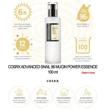 COSRX Avansate Melc 96 Mucină Putere Esența 100ml Hialuronic, Acizi Ser de Hidratare Fermitate Anti-imbatranire Melc Crema de Colagen