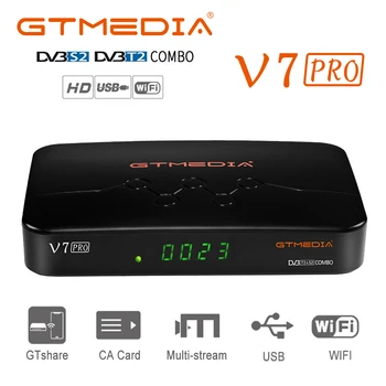GTMEDIA V7 PRO DVB-S/S2/S2X+T/T2 1G de Memorie bit RAM Suport Albertis/Tivusat/BBC Satback VCM/ACM/multi-stream/T2MI