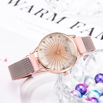 2 buc Set de Lux pentru Femei Ceasuri de Diamant a Crescut de Aur Doamnelor Ceasuri Magnetic Femei Brățară Ceas Pentru Femei Relogio Feminino