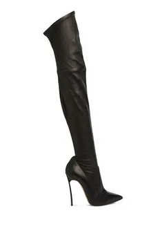 Sapato feminino coapsei mare întindere cizme cu toc sexy negru doamnelor pantofi cizme din piele ciorapi peste genunchi, pantofi de femeie