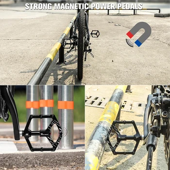 VEST BIKING Pedale de Biciclete Magnetice de Aspirație 3 Rulmenti din Aliaj Non-alunecare Pedale de Biciclete MTB de Ciclism Montan Rulment Pedale