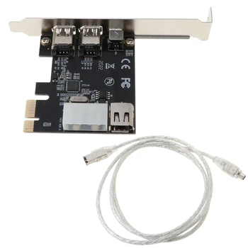 PCI-e 1X IEEE 1394A 4 Port(3+1) Firewire Adaptor de Card 6-4 Pin Cablu Pentru PC Desktop 1492