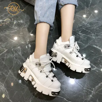 RY-RELAA femei adidași pantofi 2018 moda Piele naturala platforma de mare de super-femei pantofi INS stil alb pantofi de designer de pantofi