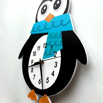 Desene Animate Ceasuri De Perete Animale Drăguț Pinguin Acasă Decor Ceas De Perete Pentru Camera Copii, Dormitor Design Modern, Suportul De Ceas