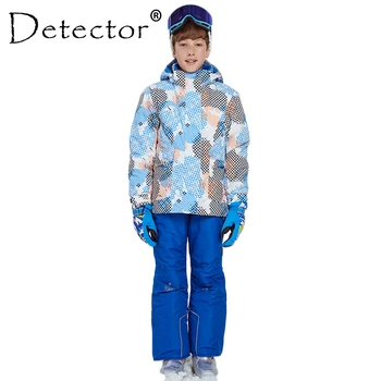 Detector Băiat de Schi de Iarnă Costum Impermeabil, Windproof 5000 Jachete de Schi Pantaloni Copil Fată Haine în aer liber Strat de 20-30 de grade