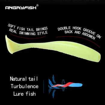 Angryfish 15 buc/Lot Moale Atrage Momeală Silicon 6cm 1,5 g Pentru Pescuit Mare, Pescuit Pva Swimbait Momeli Artificiale Aborda