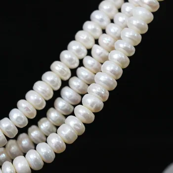 Special alb natural de perle de cultură de apă dulce 6*8mm abac elegant pentru femei bijuterii de luare 15inch B1336